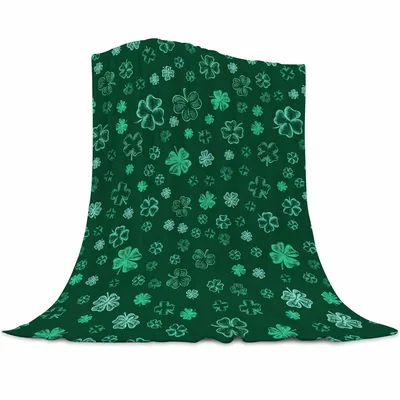Green Clovers and Shamrocks Blanket: A Fuzzy St. Patrick's Day Throw