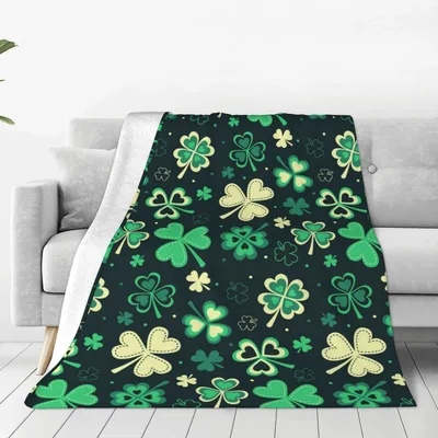 Lucky Shamrock Clover Pattern Blanket for St. Patrick's Day
