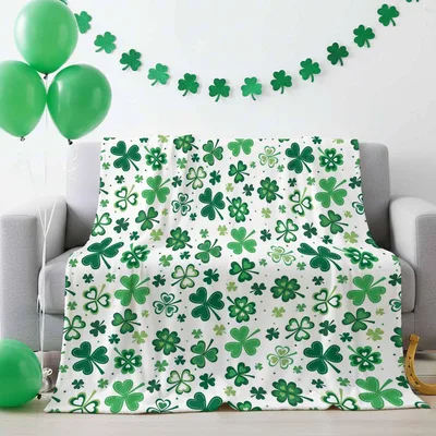 Lucky Shamrock Clover Pattern Blanket No. 2