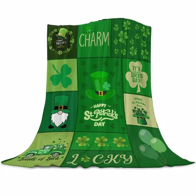 St Patricks Day Gnome Blanket: A Patchwork of Shamrocks and Gnomes