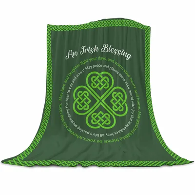 Irish Blessing Shamrock Knot Blanket: Traditional Celtic Design
