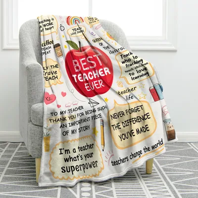 Teacher Appreciation Apple Blanket: Best Teacher Ever Design