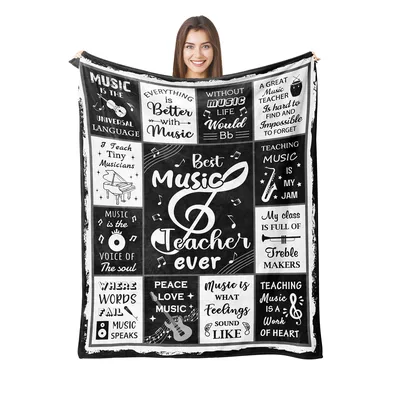 Music Teacher Appreciation Blanket: Best Music Teacher Ever Design