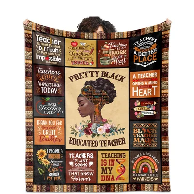 Black Woman Teacher Quotes Blanket