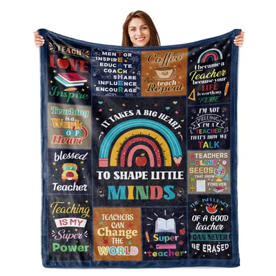 It Takes a Big Heart Teacher Blanket: Rainbow Education Design