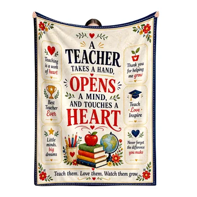 Teacher Appreciation Books Apple Blanket: Teach Love Inspire Design