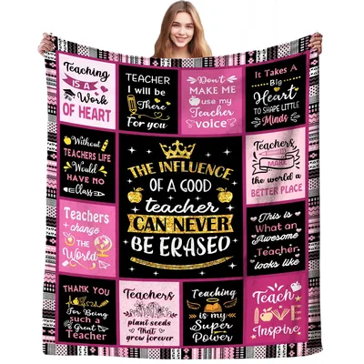 Teacher Appreciation Pink Mosaic Blanket