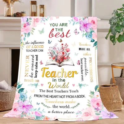 Teacher Appreciation Floral Book Blanket: Best Teacher Design