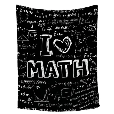 Math Teacher Equations Blanket: I Love Math Chalkboard Design