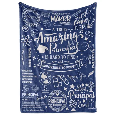 Principal Appreciation Teacher Blanket featuring a navy design