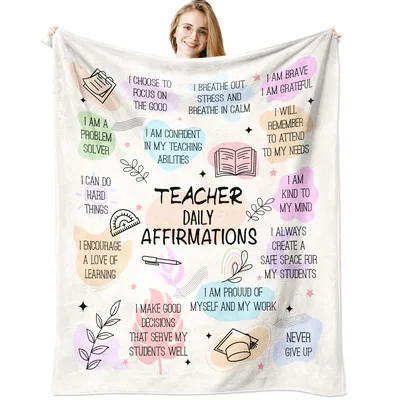 Teacher Affirmations Quotes Blanket: Daily Encouragement for Educators