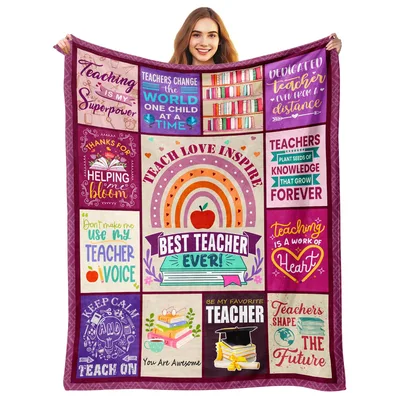 Best Teacher Ever Collage Blanket: Teach Love Inspire Design