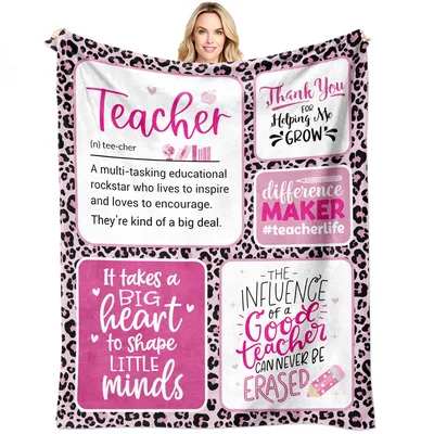 Teacher Definition Pink Leopard Blanket
