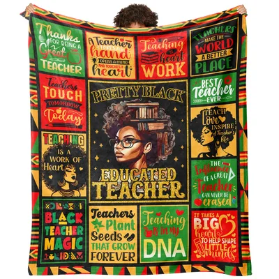 Black Teacher Appreciation Blanket Celebrating Educated Women