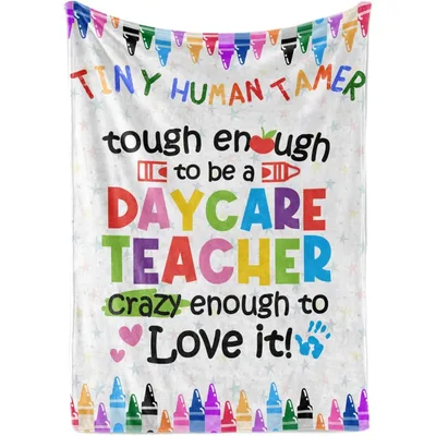Daycare Teacher Appreciation Blanket: Tiny Human Tamer Design