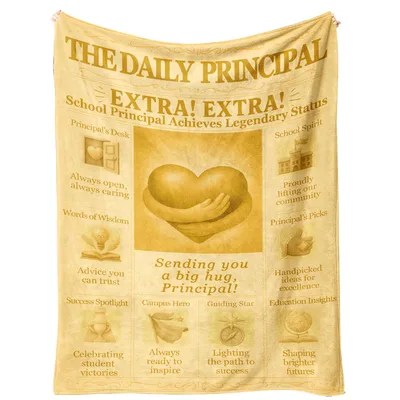 Principal Appreciation Newspaper Blanket