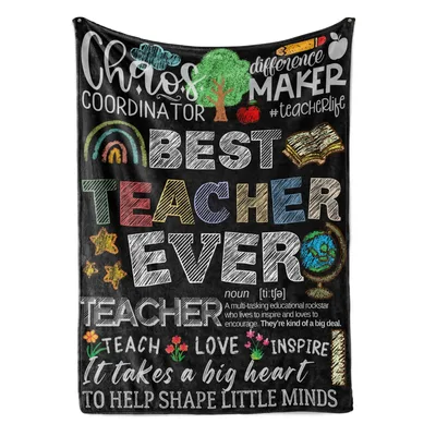 Best Teacher Ever Chalkboard Blanket Celebrating Educators