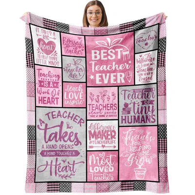 Teacher Appreciation Quotes Blanket: Best Teacher Ever Design