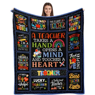 Teacher Appreciation Quotes Collage Blanket for Inspiring Educators