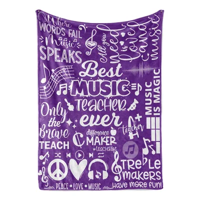 Purple Music Teacher Melody Blanket for the Best Music Teacher Ever