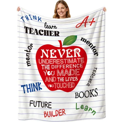 Teacher Apple Lined Paper Blanket: A Tribute to Educators