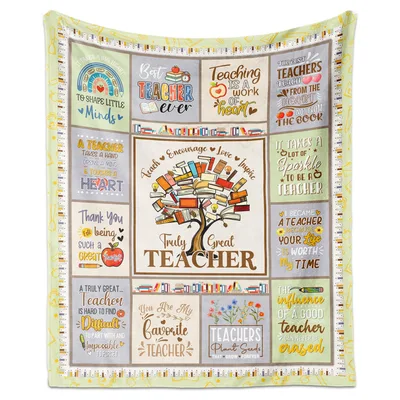Truly Great Teacher Quotes Blanket: A heartfelt collage