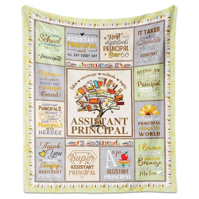 Assistant Principal Tree Blanket: Book Tree Design for School Staff