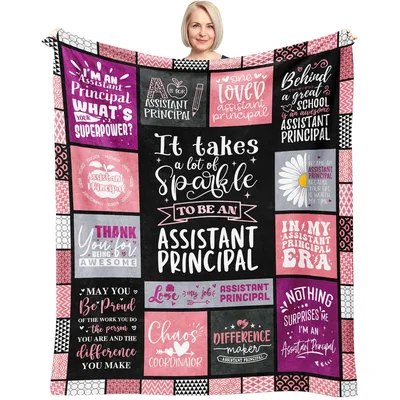 Assistant Principal Sparkle Collage Blanket
