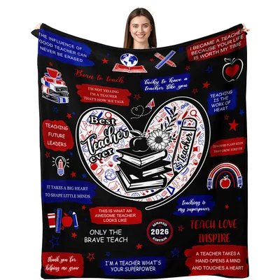 Best Teacher Ever Heart Blanket