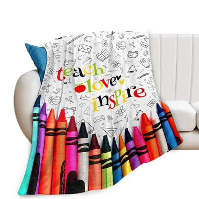 Teach Love Inspire Crayons Blanket for Educators