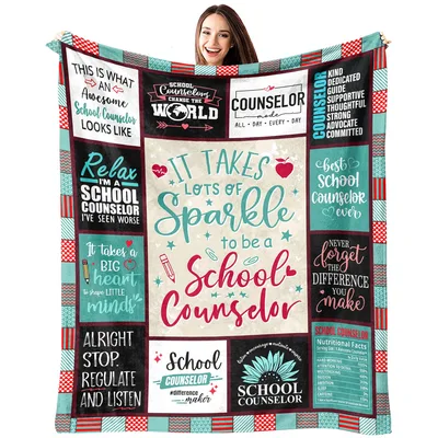 School Counselor It Takes Blanket Celebrating Sparkle and Service