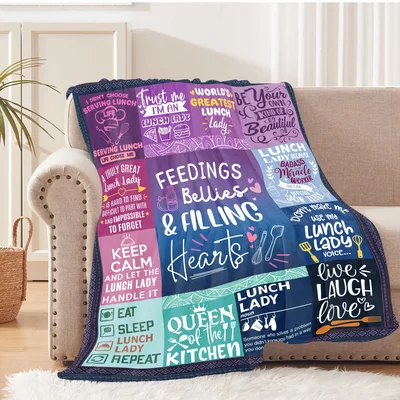 Lunch Lady Queen Blanket: Feeding Bellies and Filling Hearts Design