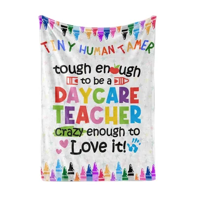 Tiny Human Tamer Daycare Blanket: Tough Teacher Appreciation Gift