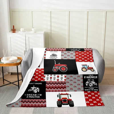 Tractor Patchwork Farm Blanket: I Don't Snore I Dream I'm