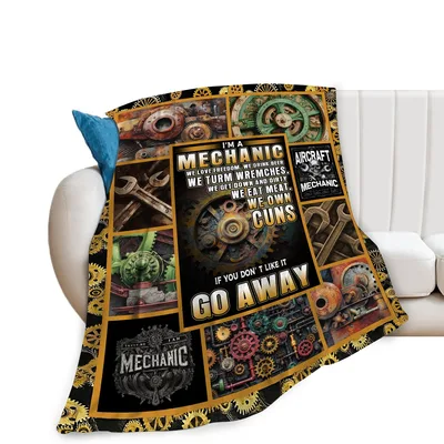 Mechanic Gears Wrenches Blanket: Bold Mechanic Life Design