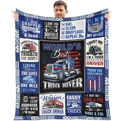 Truck Driver Sayings Blanket Celebrating World's Best Trucker Life