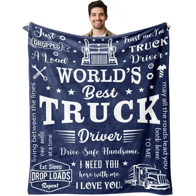 World's Best Truck Driver Blanket with Roadside Slogans