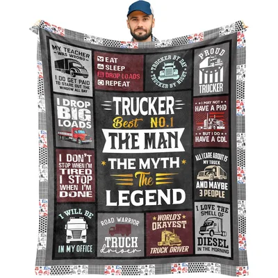 Truck Driver Humor Blanket: The Man, The Myth, The Legend Design