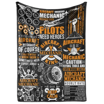 Aircraft Mechanic Humor Blanket: Pilots Need Heroes Design