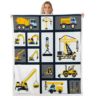 Construction Vehicles Pattern Blanket