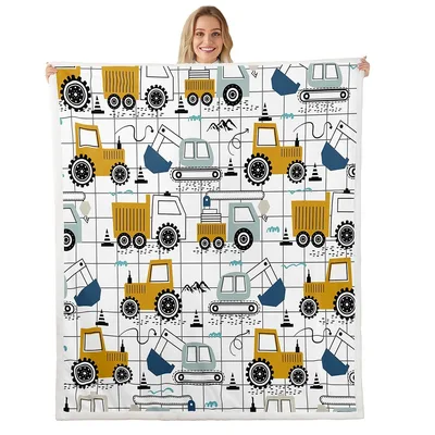 Construction Trucks Pattern Blanket – Design 2