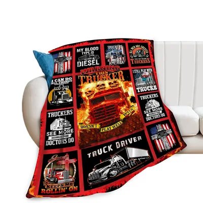 Truck Driver Trucker Design Blanket featuring diesel slogans