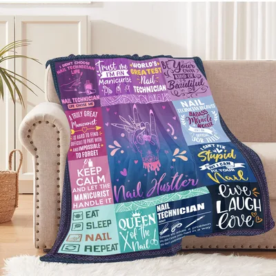 Nail Tech Word Art Blanket for Technicians and Manicurists
