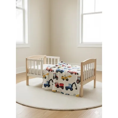 Construction Trucks Kids Print Blanket featuring colorful diggers