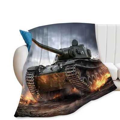 Army Veteran Blanket Featuring a Realistic Military Tank Design