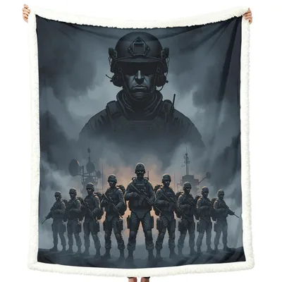 Military Soldiers Squad Blanket Featuring Tactical Team Artwork