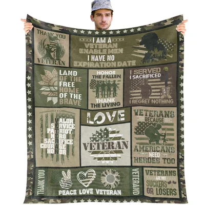 Veteran Patriotic American Flag Blanket: Honor Service and Sacrifice