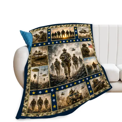 Soldiers Military Collage Blanket: A Tribute to Service and Duty