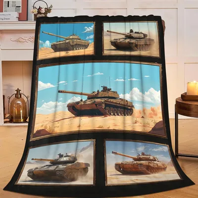 Military Tank Desert Blanket: Armored Vehicle Art for Enthusiasts