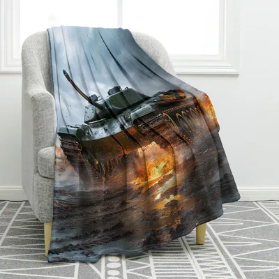 Military Tank Battle Blanket: Armored Combat Scene for Enthusiasts